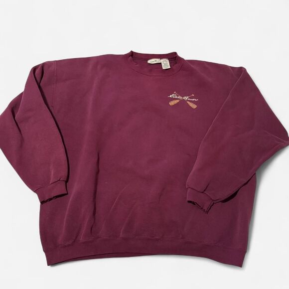 Eddie-bauer Men's Burgundy and Red Sweatshirt - Picture 1 of 4